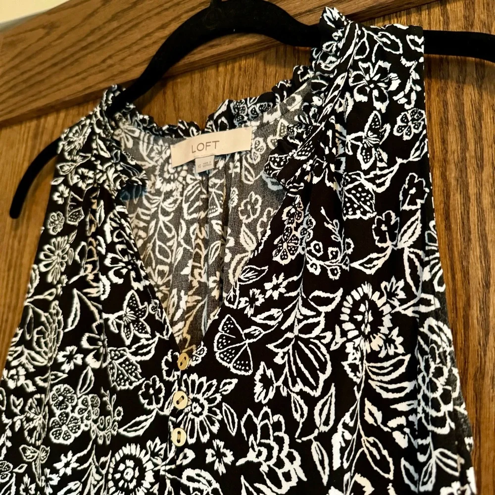 LOFT Ruffle Neck Shell - Picture 9 of 13